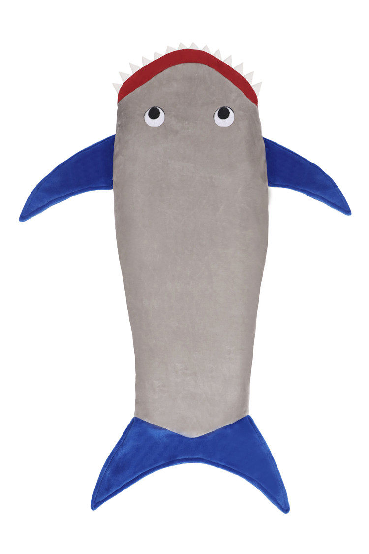 外贸新品鲨鱼 成人儿童睡袋防踢被水晶绒抱被 美人鱼尾巴睡袋毛毯