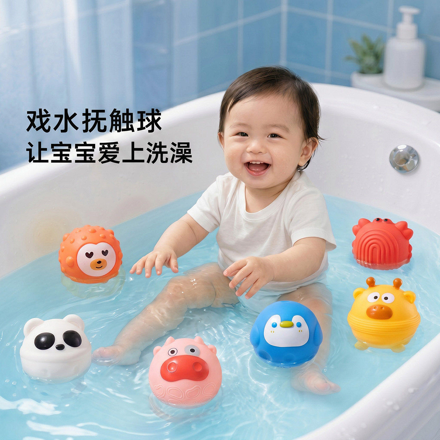 抚触球婴儿触摸球触感手抓球可啃咬宝宝感统训练抓握球触觉早教球