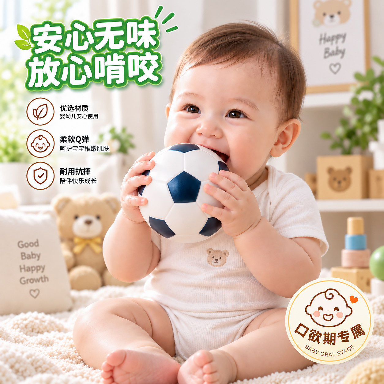 婴幼儿可啃咬小皮球感统训练