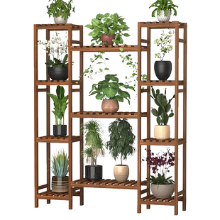 户外阳台大容量实木花架子室内高间距绿萝花盆置物架庭院防腐爬藤