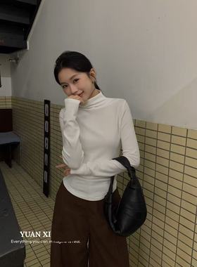 纯欲堆堆高领打底衫内搭秋冬春季韩版长袖T恤女辣妹紧身上衣修身