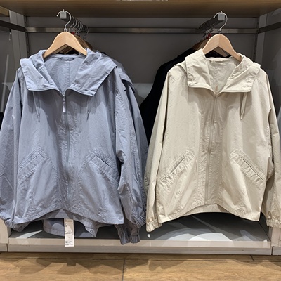 连帽拉链宽松茄克休闲外套夹克