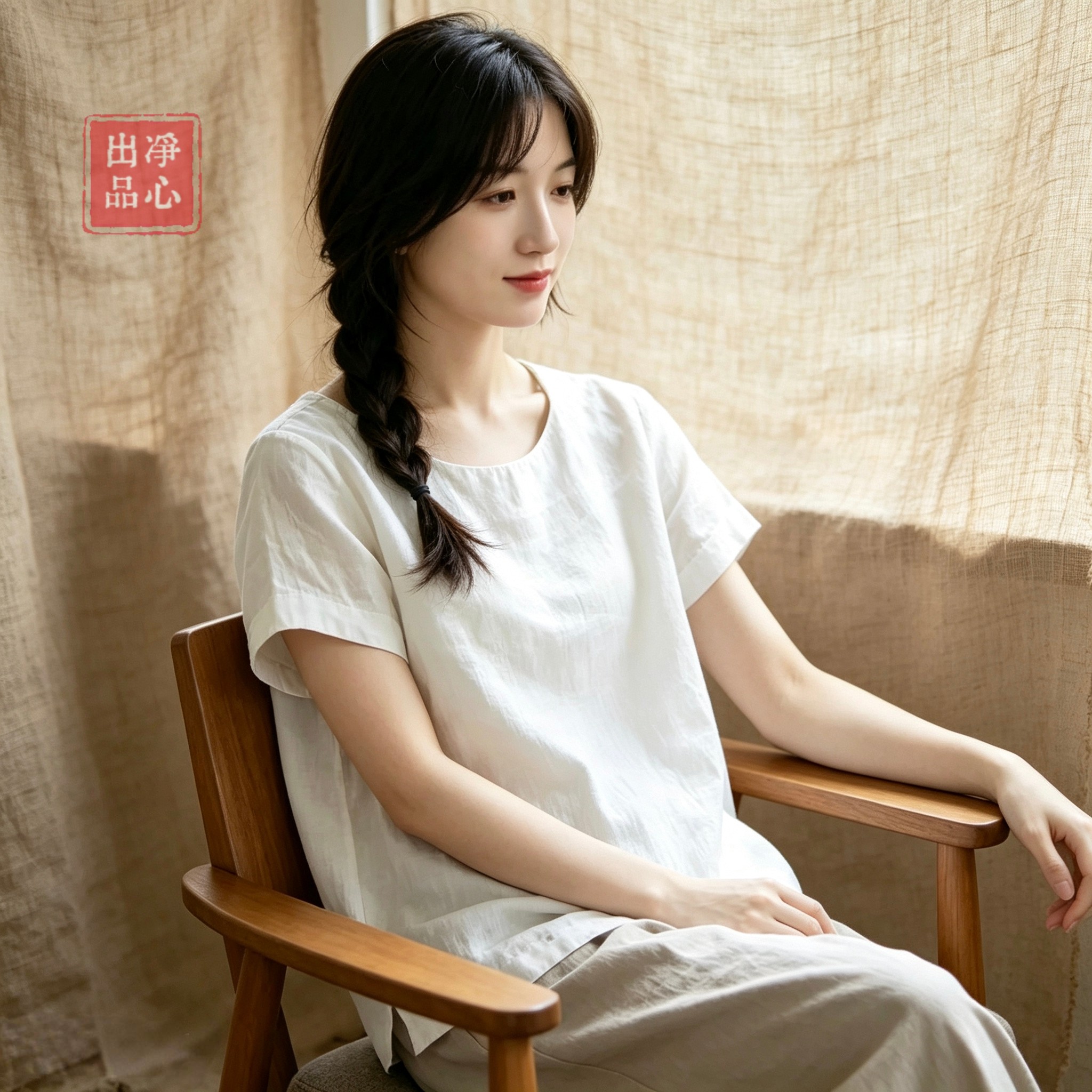 100%汉麻上衣女2026新款夏季透气薄款小衫新中式国风显瘦禅意茶服