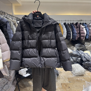 蓬松面包服短款 黑色拉链6889 羽绒服女2025冬连帽收腰保暖外套冬季