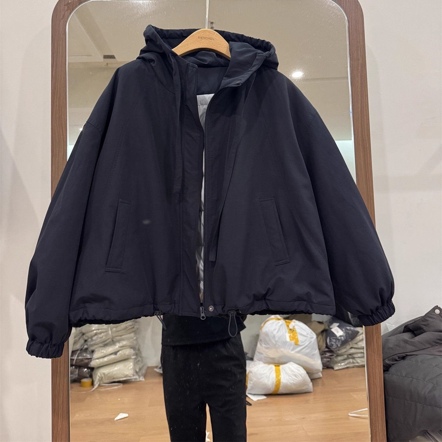 55AY7917韩系90白鸭绒连帽羽绒服女2025冬季宽松休闲保暖外套上衣