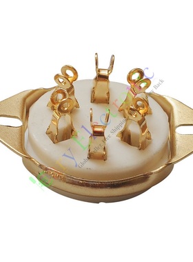 正面装陶瓷GZC6-2-G镀金6脚电子管座适2A5 6C6 6D6 WE310A 58等