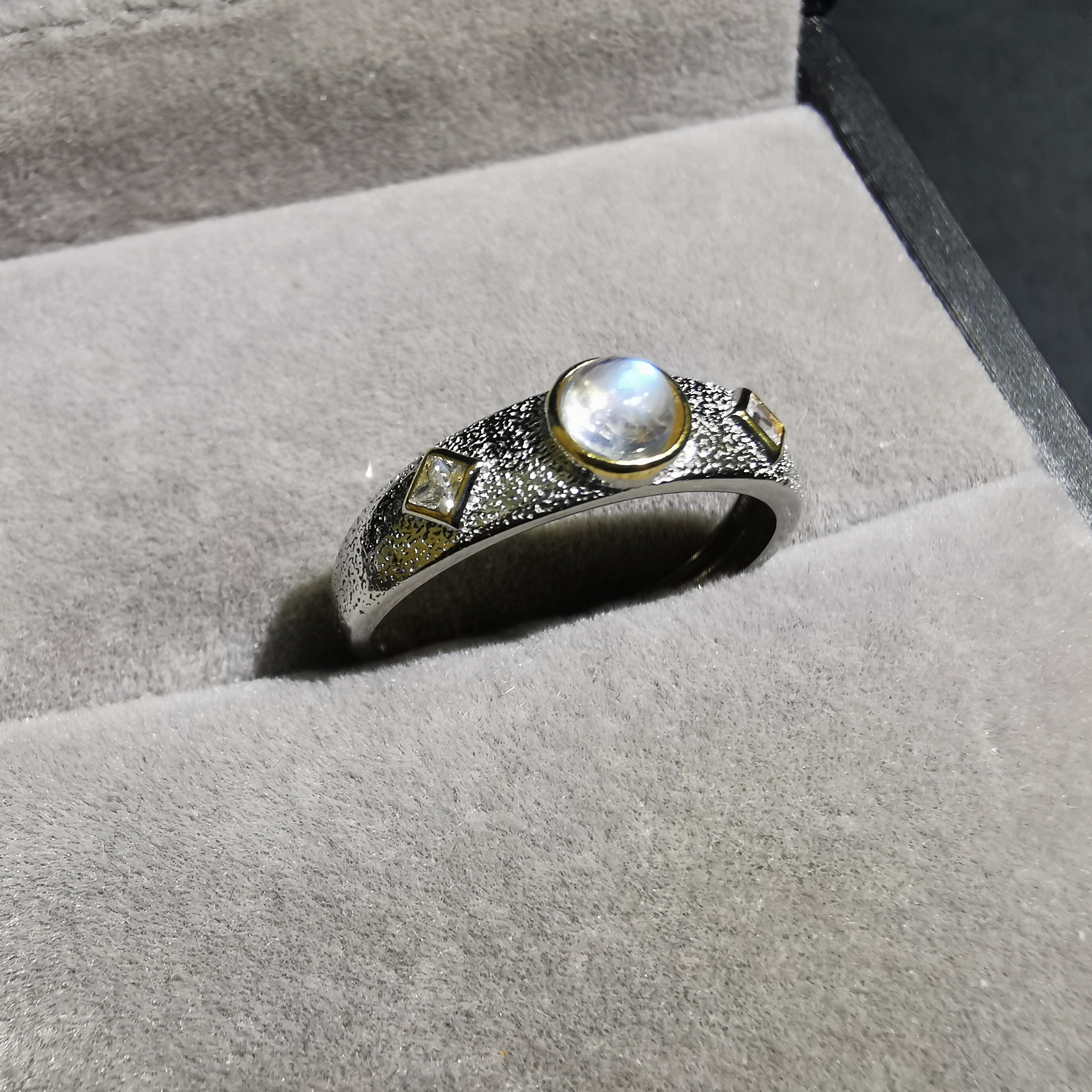 【luna与胖弟】JN17-100 月光石镶嵌戒指 多样性发其一