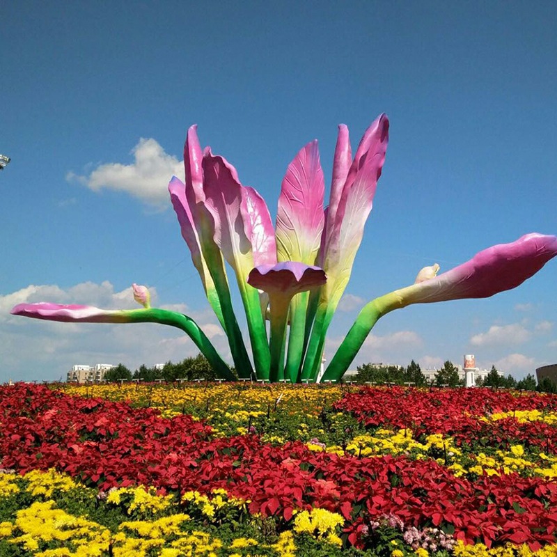 节庆广场不锈钢景观雕塑广场公园金属动态钢结构花景雕塑摆件定制