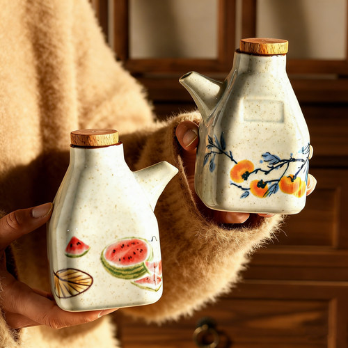 厨房家用陶瓷不挂油酱油醋壶