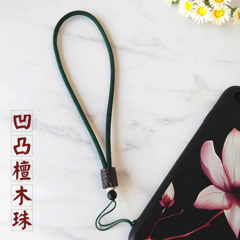黑檀木手机挂绳女短款手腕绳子创意个性手机壳挂件男防丢吊带配链