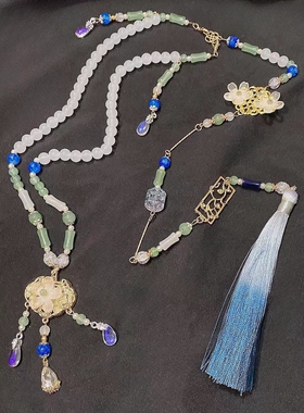 马面裙汉服古风长背云软璎珞项链明制流苏长命锁吊坠项圈配饰饰品