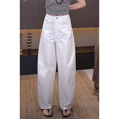 欧美风复古洗水棉凉感阔腿裤夏季女挺阔有型垂感高级百搭镰刀裤子
