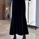新款 大码 高腰丝绒半身裙女2025冬季 胖MM高级感气质步步生莲鱼尾裙
