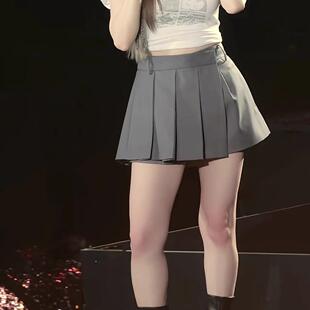 【王心凌同款】2025时尚不规则打褶西装裙短裙百褶a字半身裙女