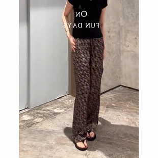 复古时尚 夏季 美式 潮流直筒裤 小众印花休闲裤 洋气高级感新款 女夏季