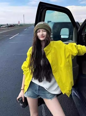 早秋新款美式宽松立领工装夹克外套女今年流行爆款洋气休闲冲锋衣