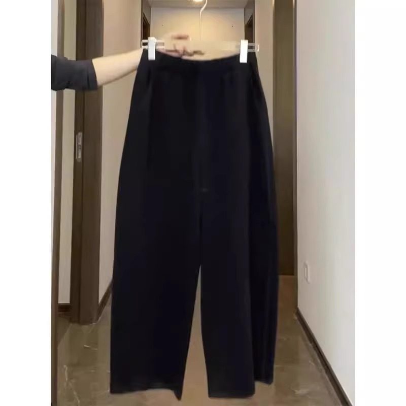 黑色羊绒奶奶裤女2025秋冬加厚宽松百搭阔腿直筒裤九分羊毛裤女,女装/女士精品,大码裤装,淘宝优惠券,粉丝福利购,淘宝优惠卷