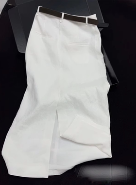 白色直筒亚麻裙女2026年夏季新款A字高腰显瘦绝美中长款包臀裙子