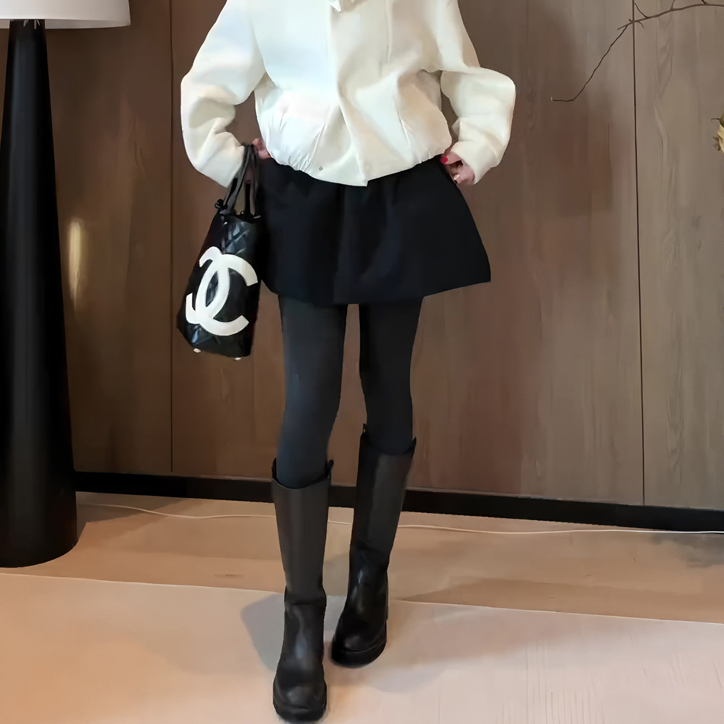 黑色毛呢花苞短裙女2025年冬季流行新款时髦洋气减龄高腰显瘦半裙,女装/女士精品,大码半身裙,淘宝优惠券,粉丝福利购,淘宝优惠卷