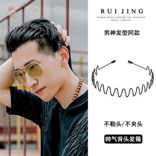 刘海尴尬期发夹男生留长发神器压发圈网红2021年新款短发过渡期器