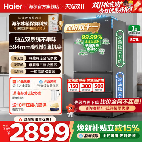 海尔冰箱小红花501升双系统新品