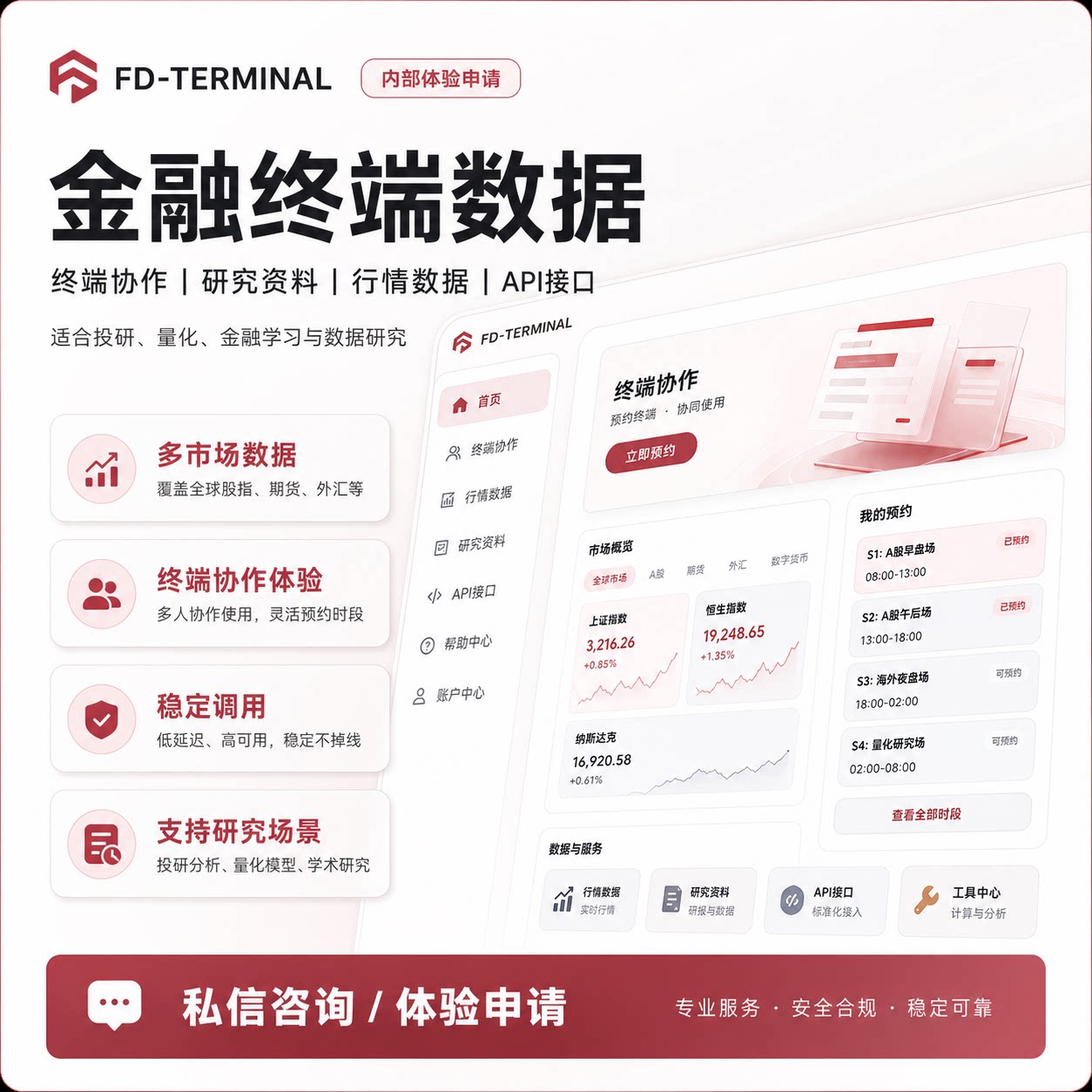 金融终端数据服务投研量化行情 建筑及模型设计