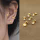 金色锆石五角星耳钉女防过敏耳环睡觉不用摘养耳洞耳骨钉螺丝拧扣