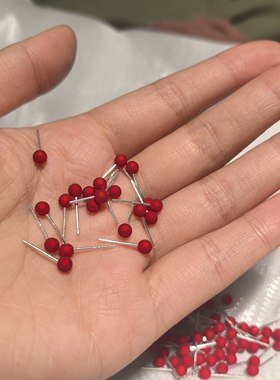 秋冬红色迷你小豆豆耳钉养耳洞防过敏过年耳饰简约小巧红豆耳棒女