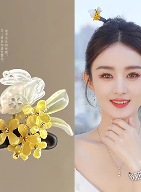 古风颤珍珠铃兰花流苏发簪女夏季配旗袍汉服盘发宫灯簪子发钗头饰