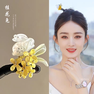 古风颤珍珠铃兰花流苏发簪女夏季配旗袍汉服盘发宫灯簪子发钗头饰