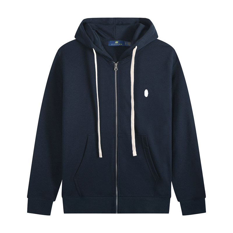 thumbnail for Light luxury style R-series embroidered men's hooded sweatshirt solid color drawstring hoodie cotton warm and comfortable spring and autumn jacket