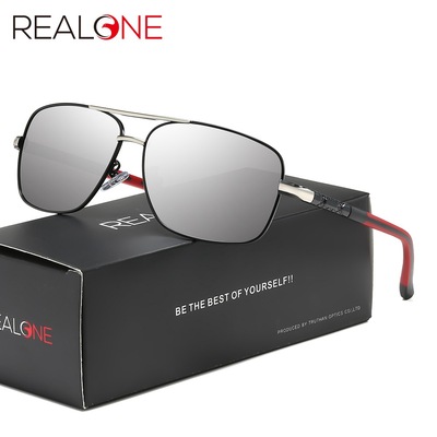 REALONE男士金属方形偏光太阳镜