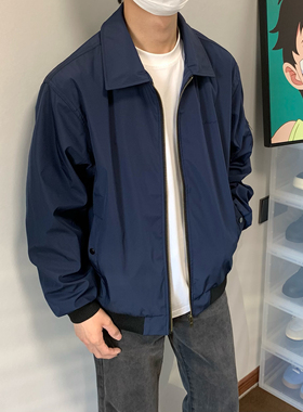 XANYP 春季美式复古翻领cleanfit飞行夹克男简约百搭bomber外套