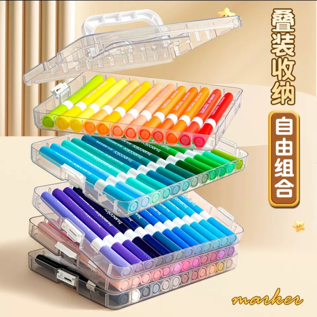 真彩软头丙烯马克笔小学生美术专用不透色可叠色涂鸦水彩笔套装36