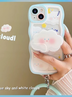 可爱云朵宝宝适用三星s24ultra手机壳s23+带支架s21fe全包a02s硅胶a10/a15新款a23创意a34女a51保护套a52/a73