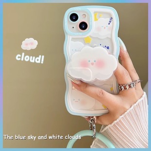 a23创意a34女a51保护套a52 a15新款 a73 带支架s21fe全包a02s硅胶a10 可爱云朵宝宝适用三星s24ultra手机壳s23