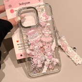 卡通钻边草莓蛋糕美乐蒂适用三星s25 a36保护套a55少女a56 a35 手机壳s24fe s23ultra日韩a15可爱a16防摔a26