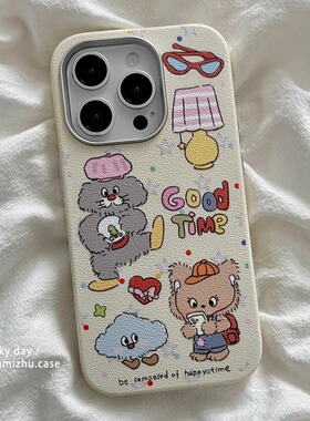 可爱猫咪适用三星s24ultra手机壳s22+卡通s21fe韩风note20新款a06硅胶a10s女款a22防摔M34创意a51/a54仿皮a73