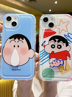 蜡笔小新阿呆适用于三星s23ultra手机壳a21好玩会旋转s20fe创意s22+卡通a53男女a42全包note10新款a71/苹果14