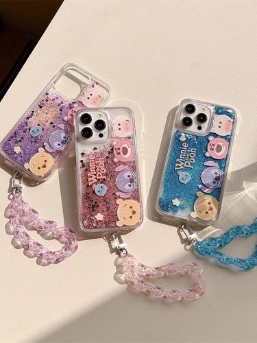 三星s23ultra手机壳流沙草莓小熊