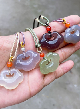 玛瑙祥云锁吊坠，男女款挂件，朋友情侣项链礼物