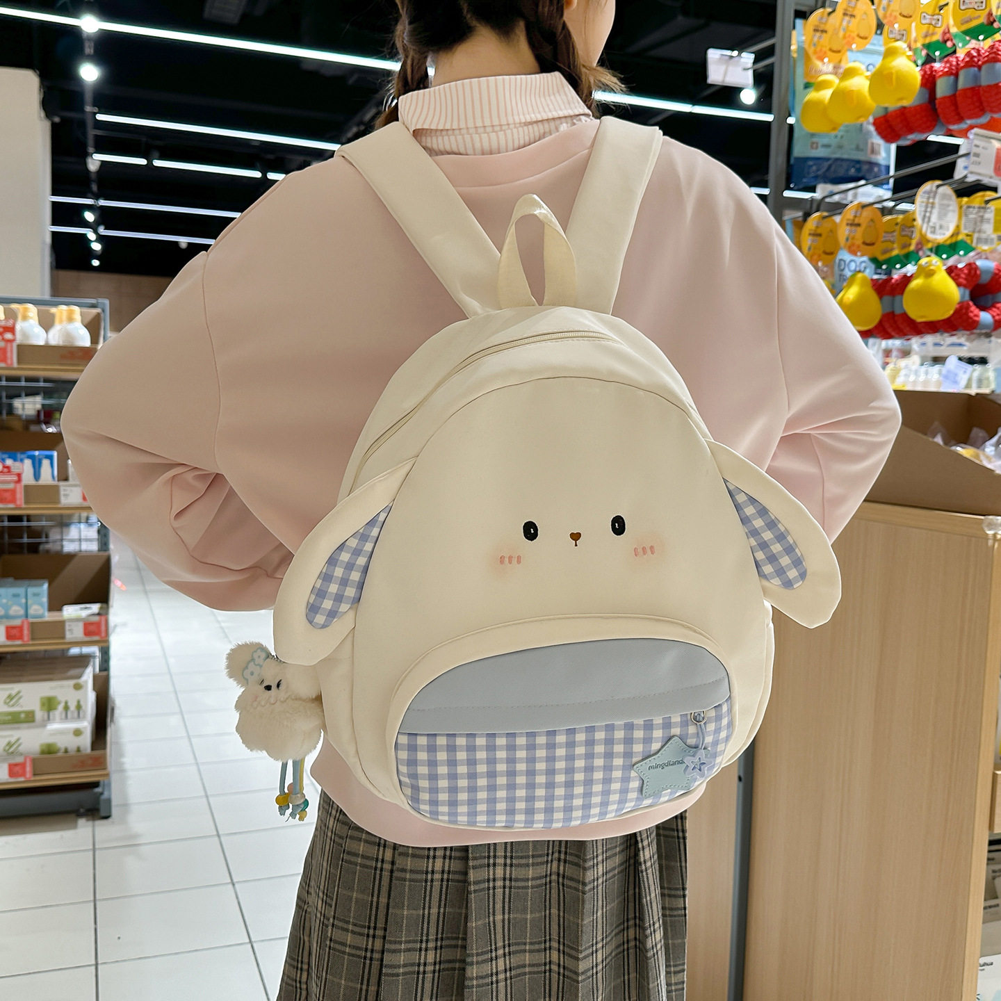 超可爱卡通兔子双肩包女儿童学生小书包少女软妹轻便旅游休闲背包