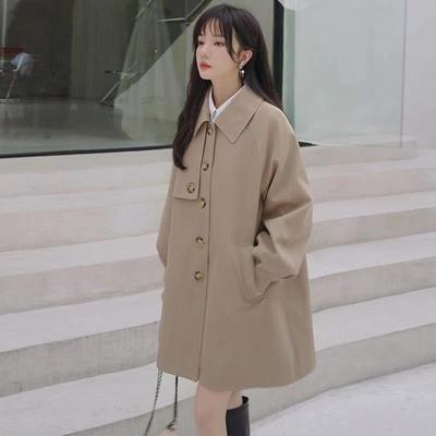 小个子风衣女秋季薄外套韩版新款大码宽松中长款休闲百搭女士外套