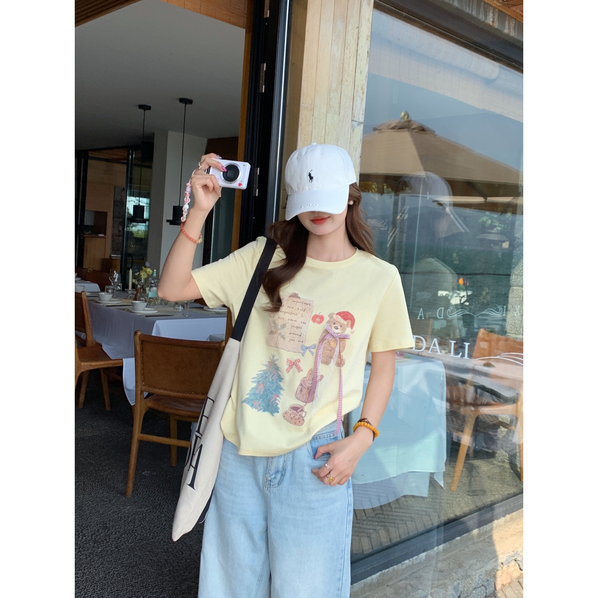 圆领印花短袖T恤女2025夏季女装新款设计感小众宽松显瘦独特上衣