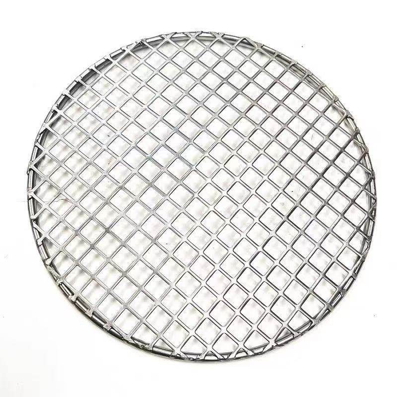 圆形冲孔小方格子铁网烤肉帘子烧烤网白钢帘子304不锈钢篦子熏蒸