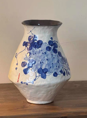 景德镇陶瓷多肉花盆水培绿植花器手工老陶泥罐子摆件收纳Y7060A4