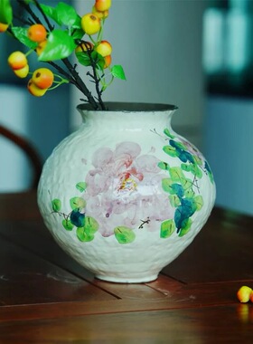 景德镇中式复古陶瓷花瓶手工手绘插花花器客厅绿植水培Y8120A1