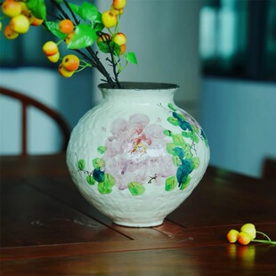 景德镇中式复古陶瓷花瓶手工手绘插花花器客厅绿植水培Y8120A1