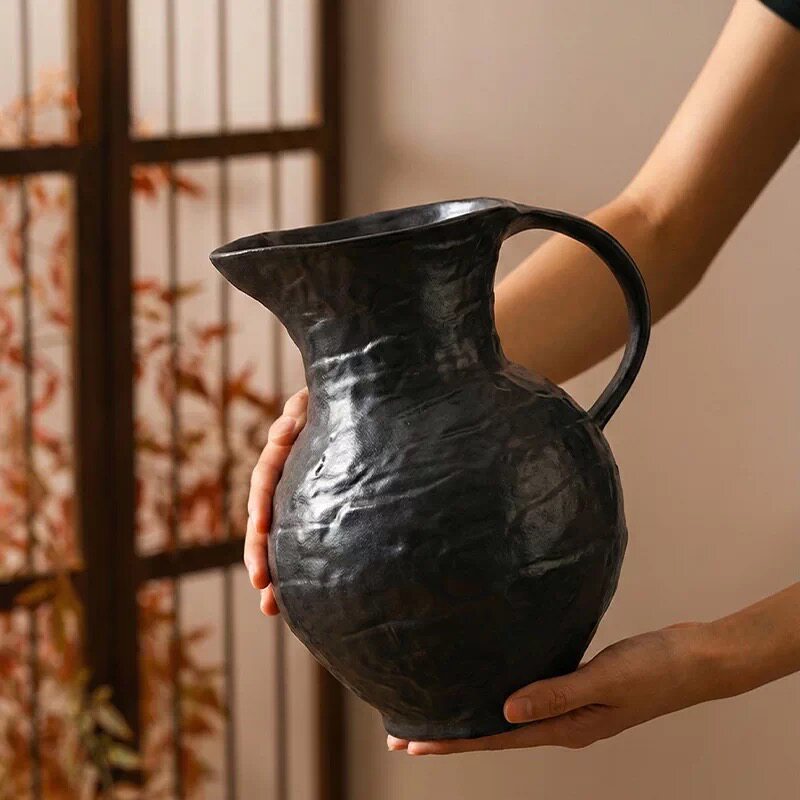 景德镇陶瓷花瓶高级感氛围插花器水培客厅玄关小众花瓶手工手绘