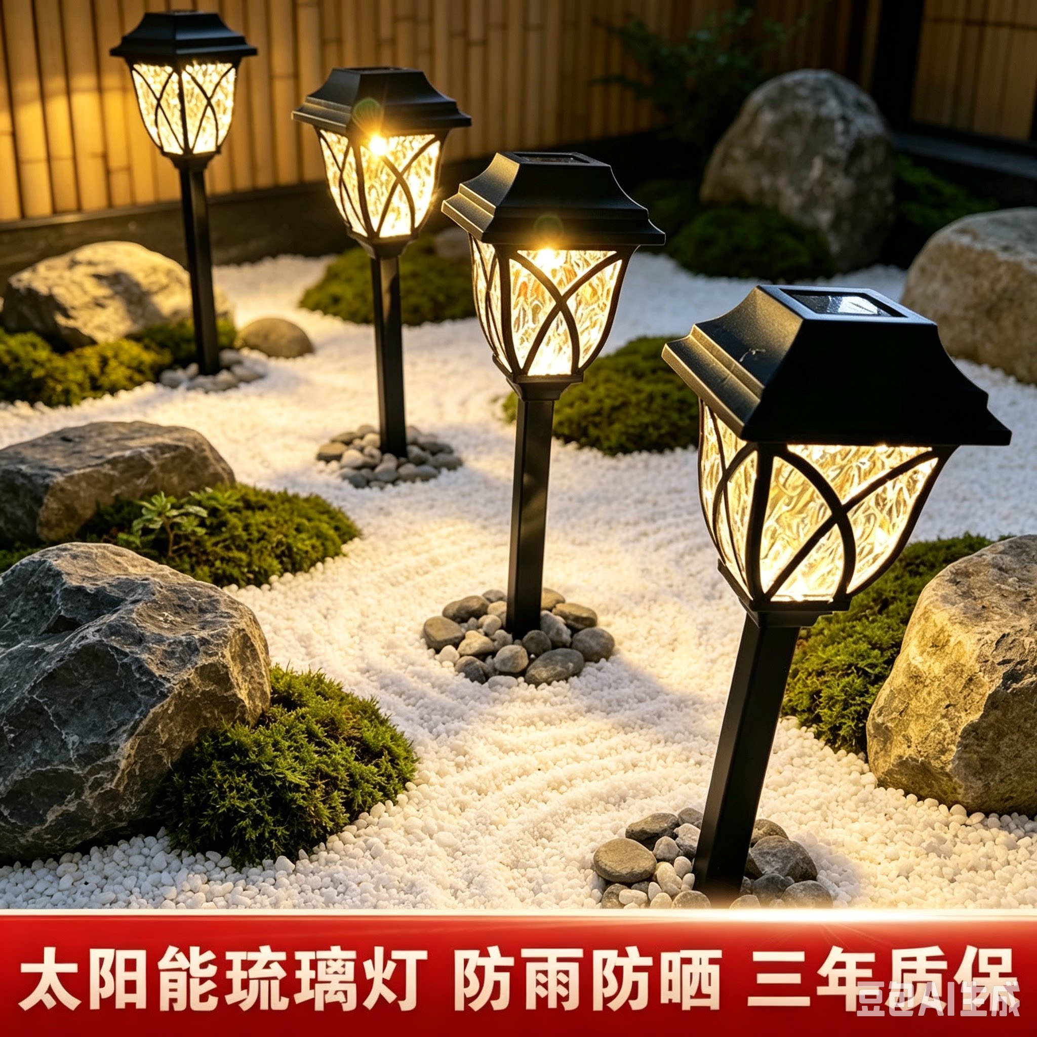 太阳能户外草坪灯庭院别墅花园装饰防水小夜灯院子布置草地地插灯
